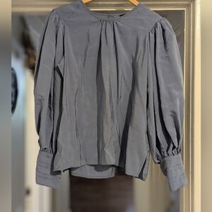 Pastel Blue Ruffled Billowy Pleated Modal